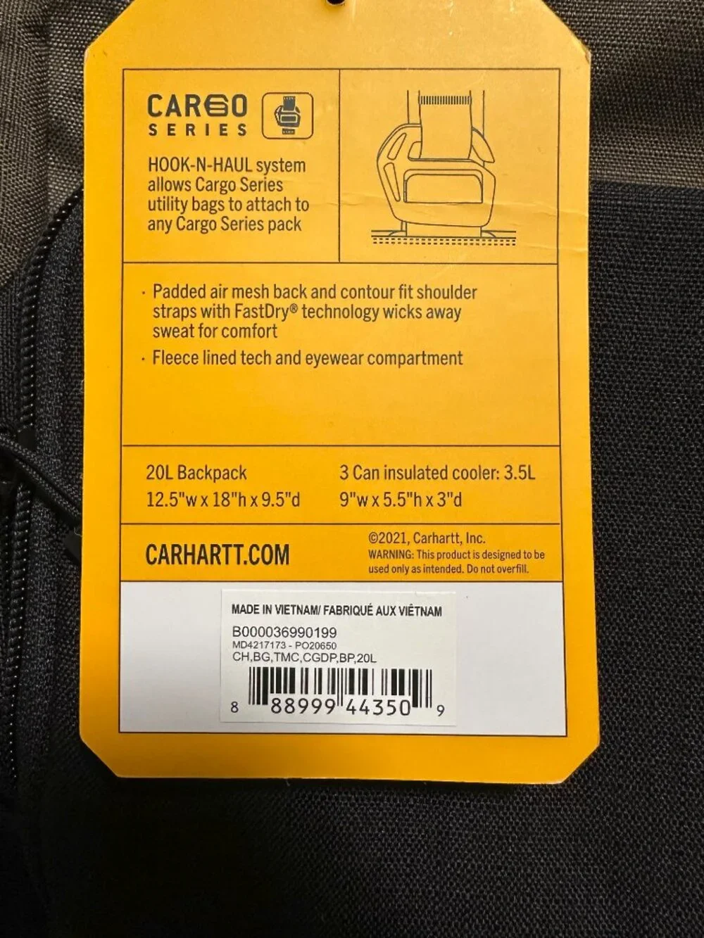Carhartt 20 L Cargo Series Daypack + 3 Can Cooler